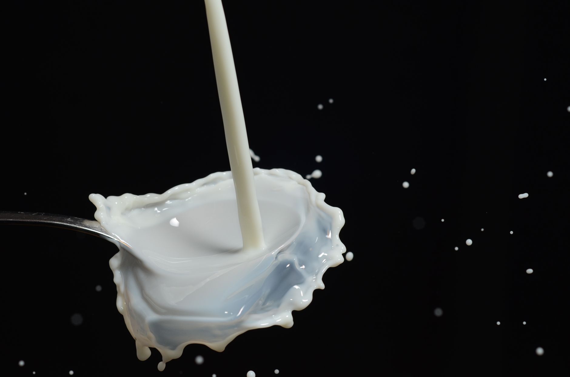Milk splash representing calcium and bone health nutrition